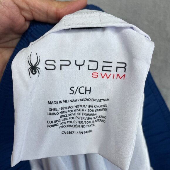 NWOT Spyder Men's S Blue Swim Shorts With Elastic Waist & Drawstring - Picture 2 of 7